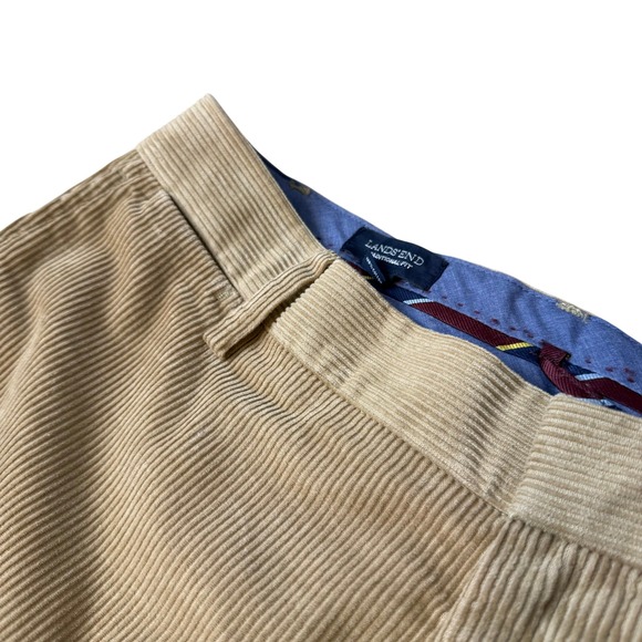 Lands' End Other - Lands End Mens 35 Traditional Fit Corduroy Pants Tan Khaki 100% Cotton